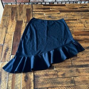 Danskin Black Asymmetrical Skirt with Ruffle